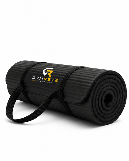 GYMREVE Classic Performance Yoga Mat with Carry Strap | Non-Slip Exercise Mat